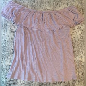 Off the shoulder light purple top